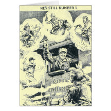 American Railroad Train Engineer Greeting Card