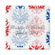american red white and blue damask fridge magnets