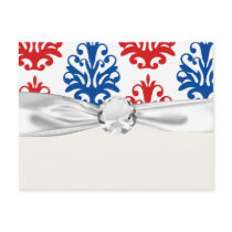 american red white and blue damask postcards