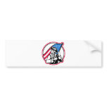 American revolutionary soldier with stars stripes bumper sticker