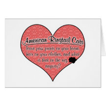 American Ringtail Paw Prints Cat Humour Cards