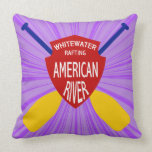 American River Whitewater Rafting Throw Pillows