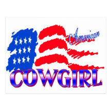 AMERICAN RODEO COWGIRL POSTCARD