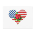 american rose heart postcard