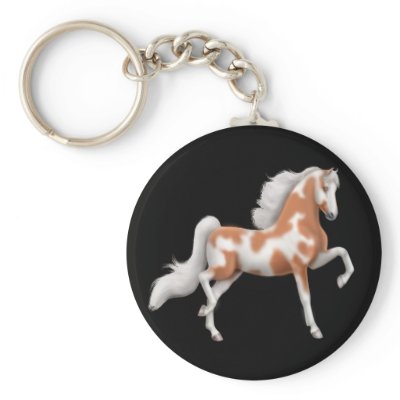 American Saddlebred Paint Horse Keychain by twopurringcats