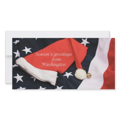 American season's greetings Washington Custom Photo Card by studioportosabbia