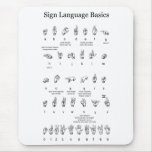 American Sign Language Alphabet and Numbers Mousepad