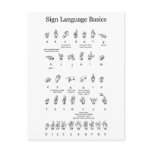 American Sign Language Alphabet and Numbers Post Card