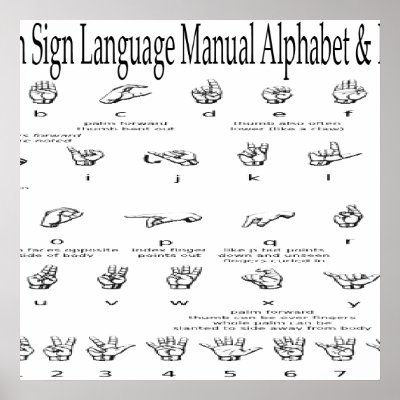 American Sign Language ASL Alphabet &Numbers Chart Print by mannysThoughts