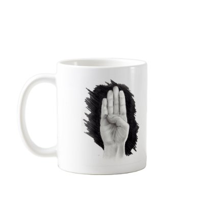 AMERICAN SIGN LANGUAGE LETTER "B" MUGS by joyart