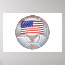 American Soccer Ball Poster
