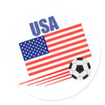 American Soccer Team Round Sticker