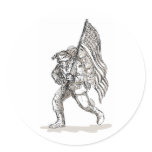 american soldier military serviceman round stickers