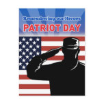 American soldier salute flag patriot day postcards