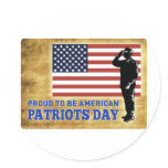 American soldier salute flag Patriots day Sticker