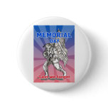 American soldier serviceman carrying flag button