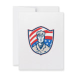 American Soldier With Stars and Stripes Shield Ret Personalized Invite