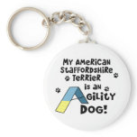American Staffordshire Terrier Agility Dog Key Chains