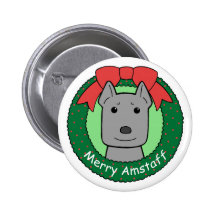 American Staffordshire Terrier Christmas Button