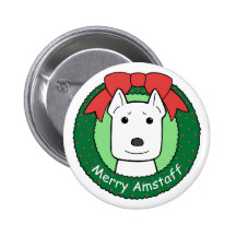 American Staffordshire Terrier Christmas Buttons