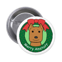 American Staffordshire Terrier Christmas Buttons