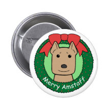 American Staffordshire Terrier Christmas Buttons