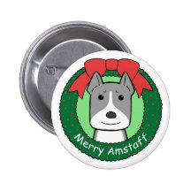 American Staffordshire Terrier Christmas Buttons