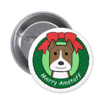American Staffordshire Terrier Christmas Buttons