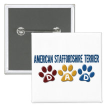 AMERICAN STAFFORDSHIRE TERRIER DAD Paw Print Pin