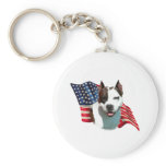 American Staffordshire Terrier Flag Key Chain