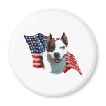 American Staffordshire Terrier Flag Fridge Magnet