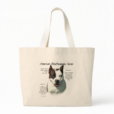 American Staffordshire Terrier History Design Canvas Bags by GreyWolfCreation