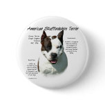 American Staffordshire Terrier History Design buttons