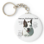 American Staffordshire Terrier History Design keychains