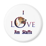 American Staffordshire Terrier I Love Magnet
