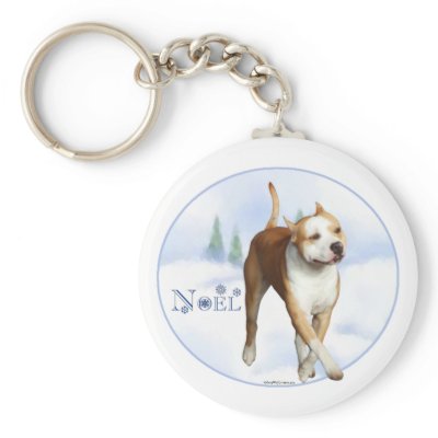 American Staffordshire Terrier Noel - Keychain by GreyWolfCreation
