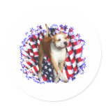 American Staffordshire Terrier Patriot Round Sticker