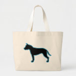 American Staffordshire Terrier Silhouette Tote Bags