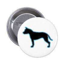 American Staffordshire Terrier Silhouette Pinback Buttons