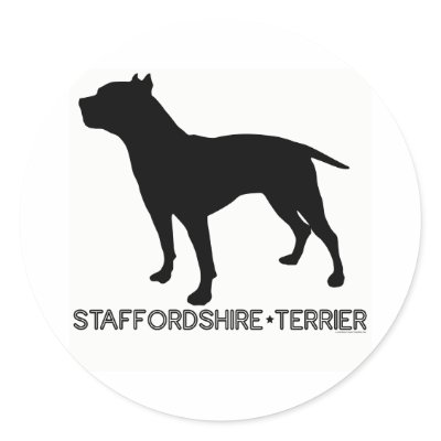 American Staffordshire Terrier Sticker by dogsilhouettes