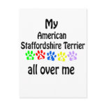 American Staffordshire Terrier Walks Design Post Card