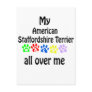 American Staffordshire Terrier Walks Design Post Card