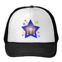 American star with fireworks trucker hat