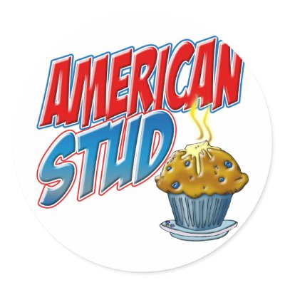 American Stud Muffin Round Stickers by thamagikal1