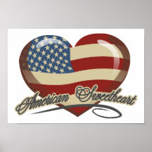 American Sweetheart Heart Posters