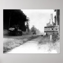 American Tanks in Avranches France World War II Posters