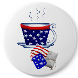 American Tea Cup and Bag Button