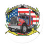 American Trucker Round Stickers