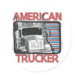American Trucking Round Stickers
