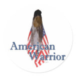 American Warrior Round Stickers